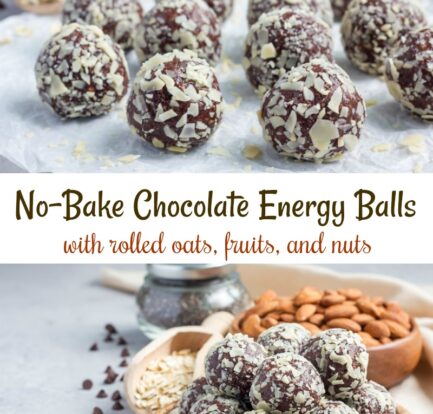 How to make no-bake chocolate energy balls with rolled oats, fruits, and nuts