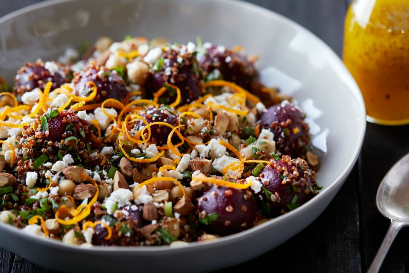 Pickled Beet and Red Quinoa Salad with Orange Vinaigrette