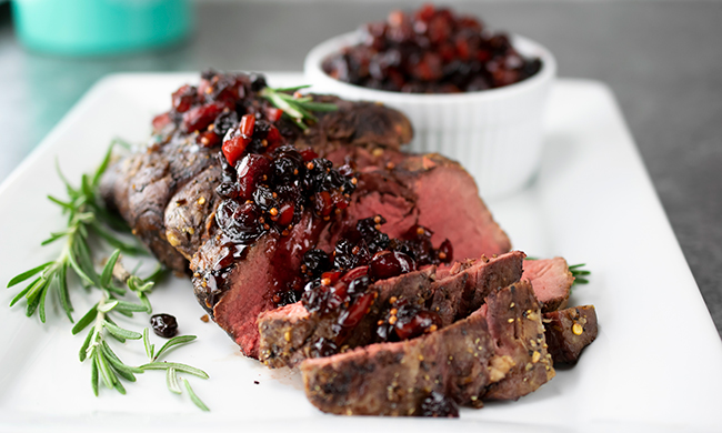 Holiday Roast with Red Pepper Cranberry Sauce